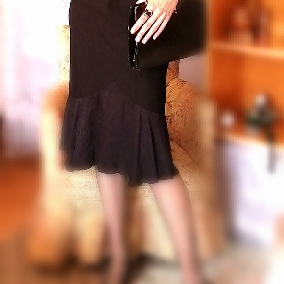 Stop Staring! Black Peplum Maxi Dress M - Picture 2 of 8